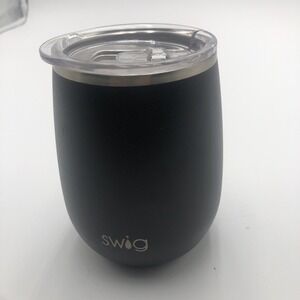 Swig 14oz Coffee Mug Tumbler Travel New With Tag‎ Black Clear Lid Sippy Cup